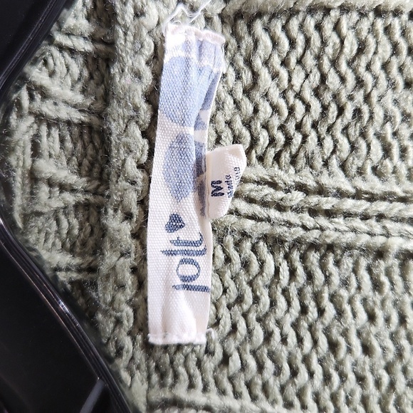 Jolt Sweater Womend Size M Cropped Ribbed Cable Knit Fringe Green - Picture 2 of 13